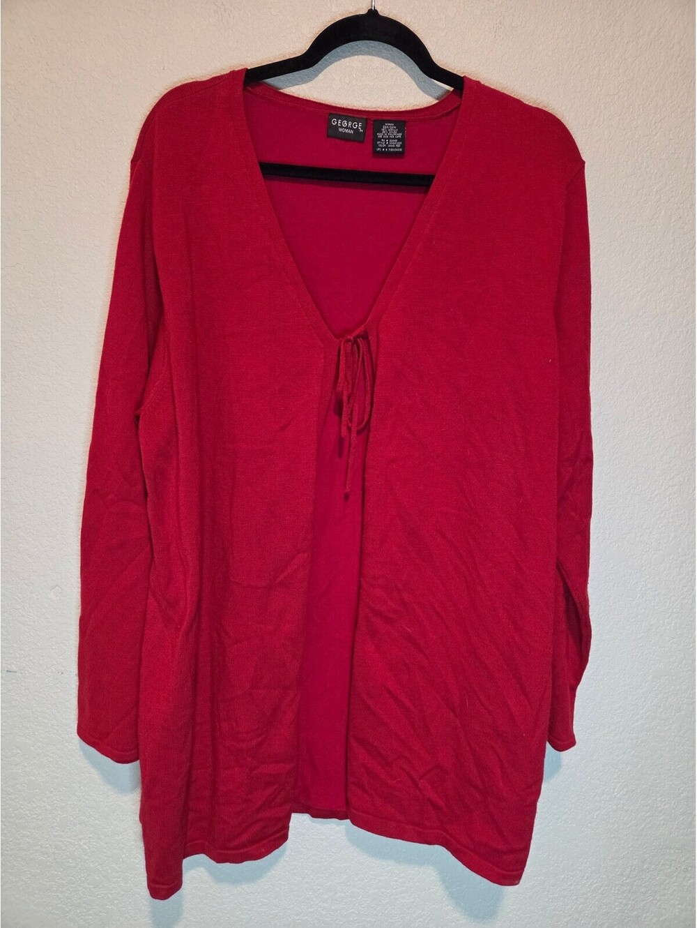 George Woman China Red Knit Cardigan Sweater 22W/24W